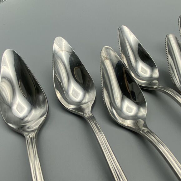 8pcs Stainless Japan Serrated 18/10 Grapefruit Spoons Outline Fruit Citrus - Picture 5 of 9